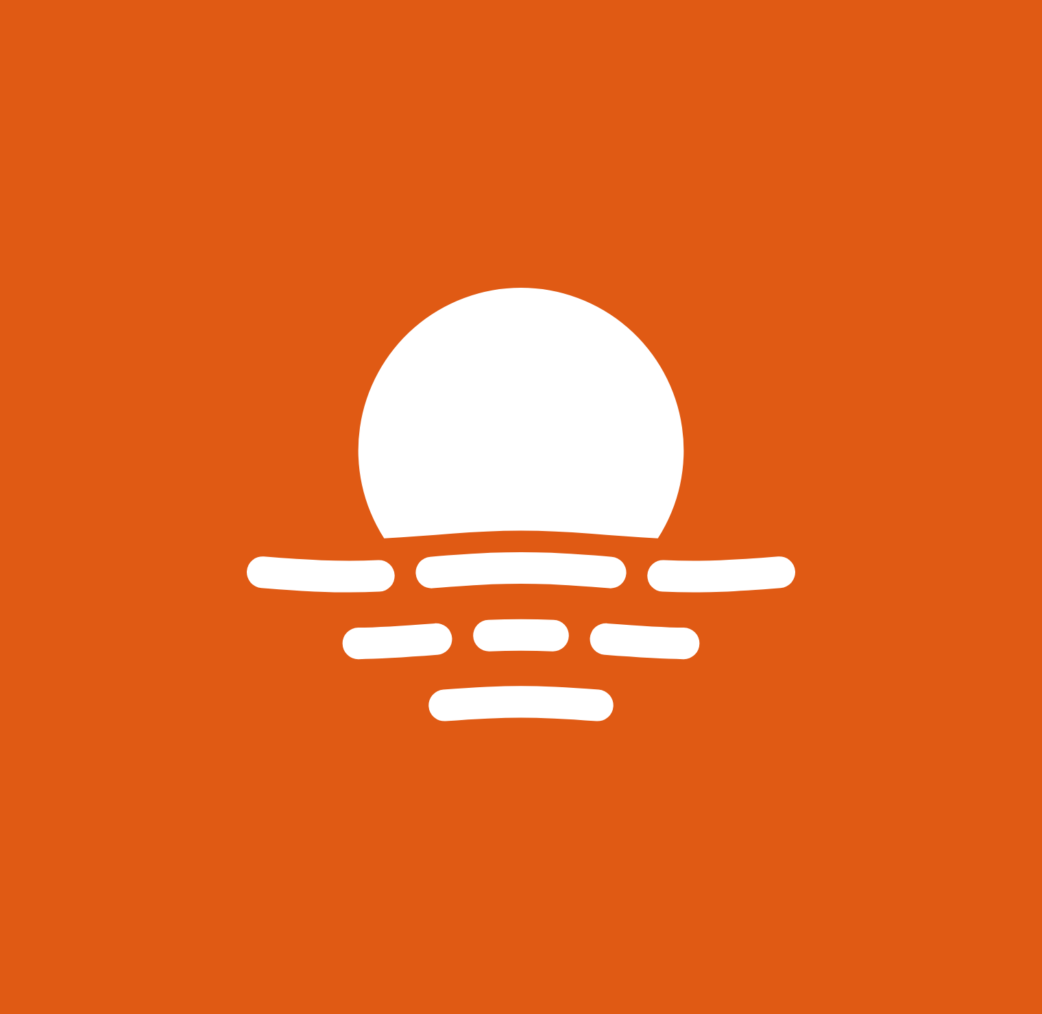 The one colour mark in white on orange