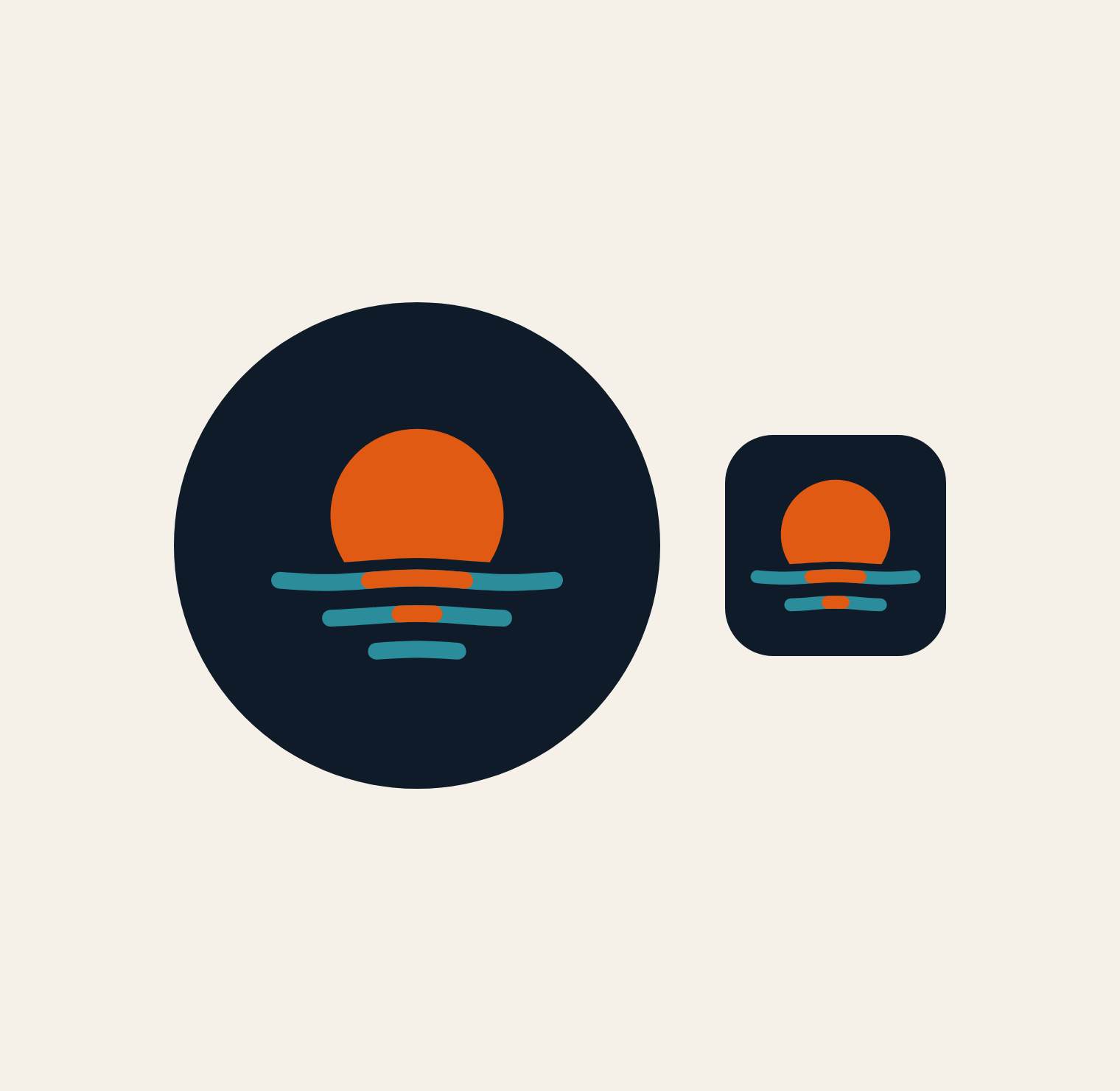 A round profile picture and the square tab icon